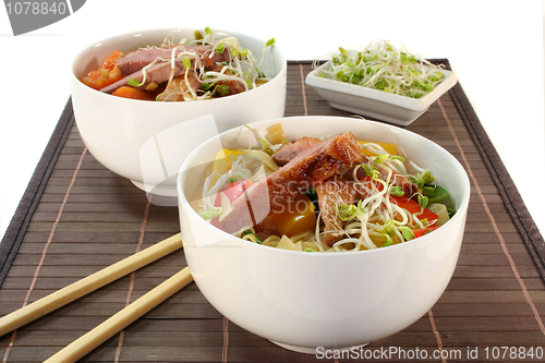 Image of Duck breast with fried noodles