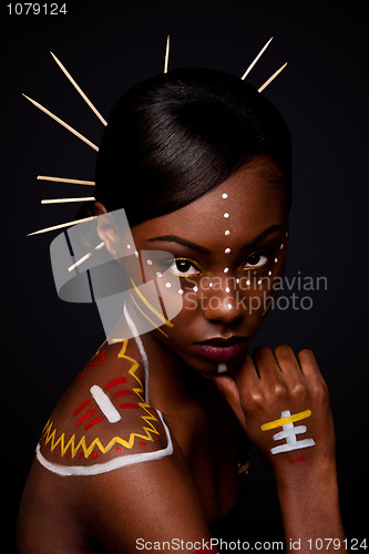 Image of Tribal beauty woman with makeup