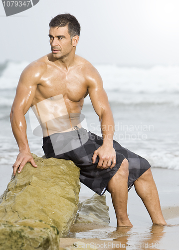 Image of sexy man beach