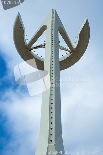 Image of Barcelona - Olympic park telecommunications tower designed by Sa