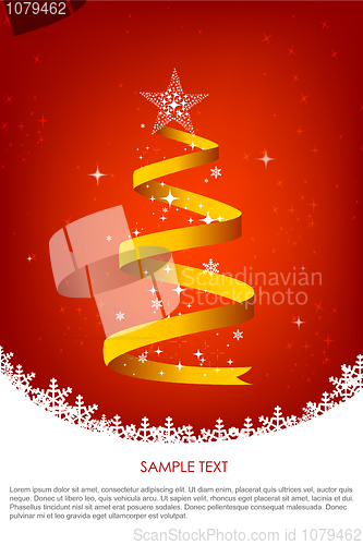 Image of christmas background with swirling christmas tree