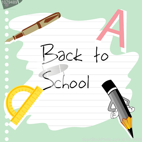 Image of school stationery on paper