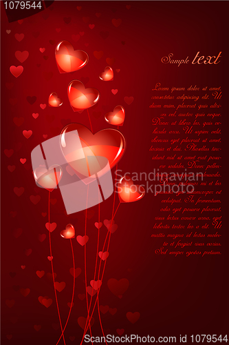 Image of hearts with text template