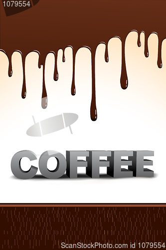 Image of coffee text with dripping chocolate