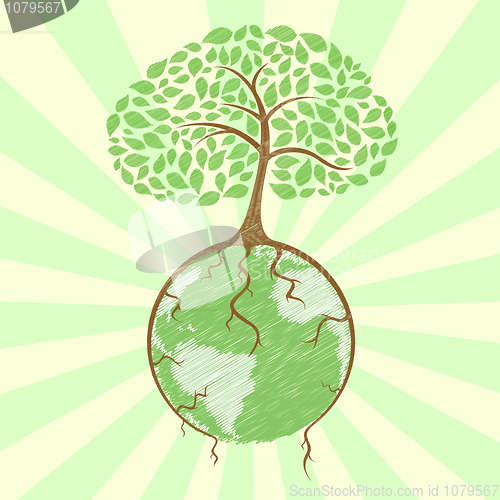 Image of tree on globe