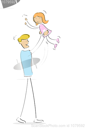 Image of father playing with daughter