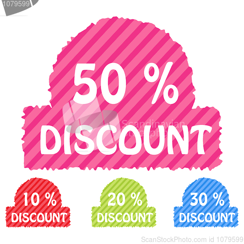 Image of set of discount icons