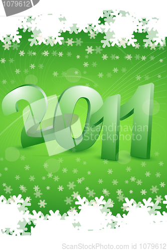 Image of 2011 in snowy background