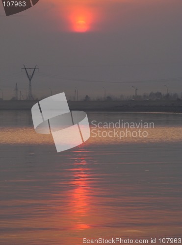 Image of Sunset over the river