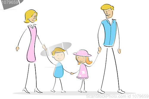 Image of isolated family standing