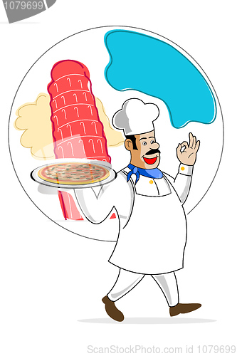 Image of chef with pizza