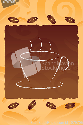 Image of coffee mug on cofee bean background