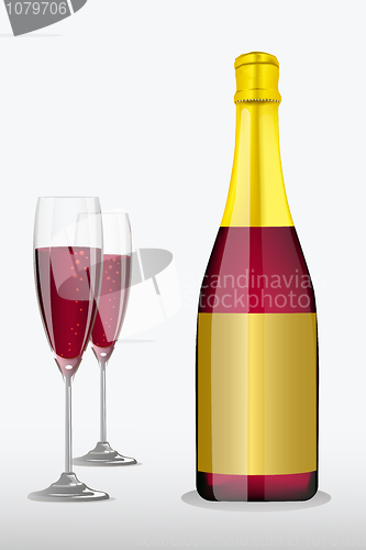 Image of wine glass with bottle