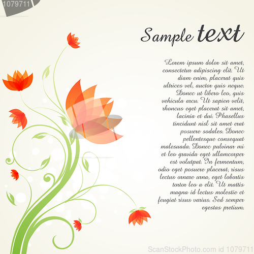 Image of swirly floral background with sample text