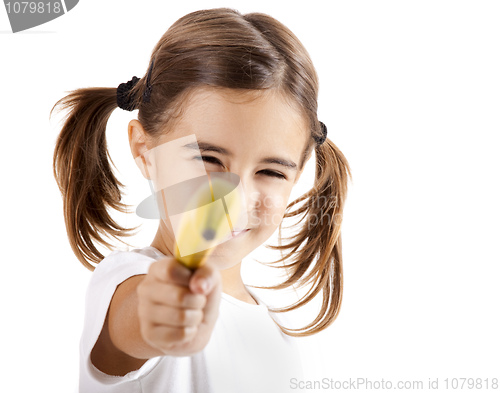 Image of Girl shoot with a banana