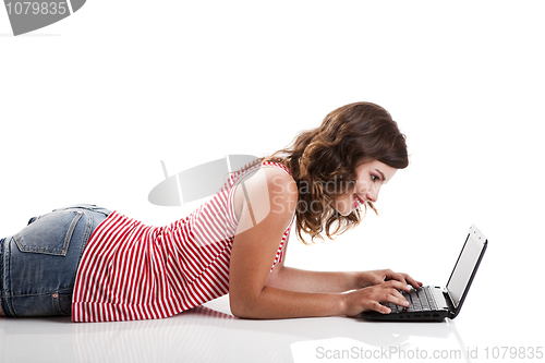 Image of Working on a laptop