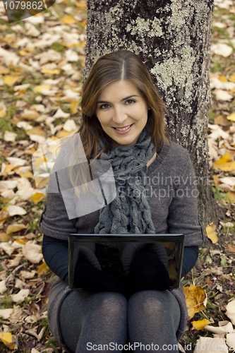 Image of Woman working outdoor
