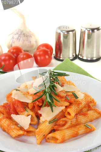 Image of Penne with tomato sauce and Parmesan