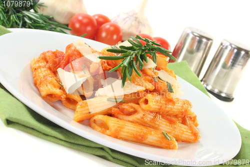 Image of Penne with tomato sauce and Parmesan