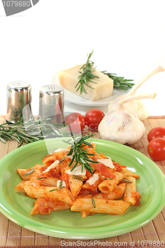Image of Penne with tomato sauce and Parmesan