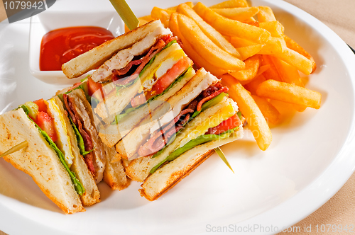 Image of triple decker club sandwich