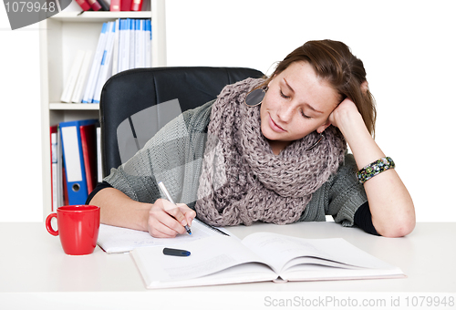 Image of Studying woman