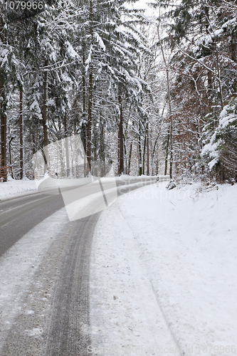 Image of snowy road