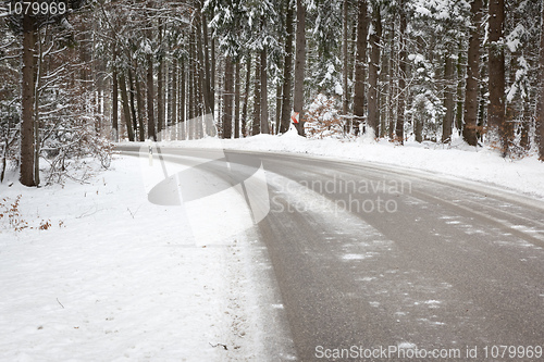 Image of snowy road