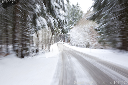 Image of snowy road