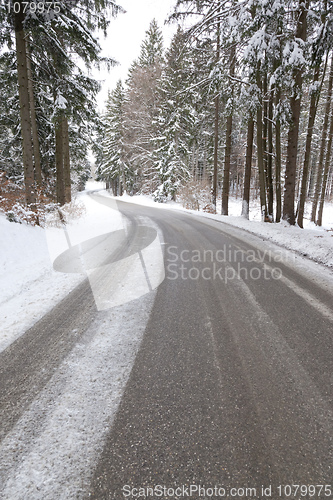 Image of snowy road