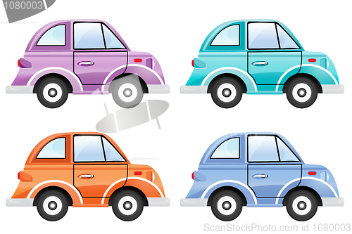 Image of set of colorful cars