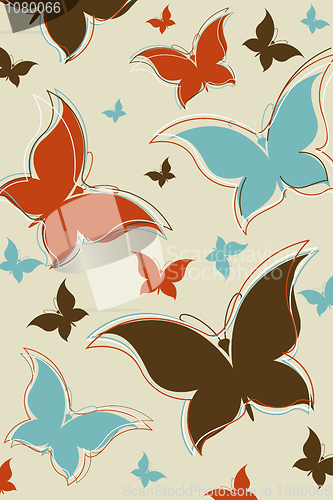 Image of retro butterfly background