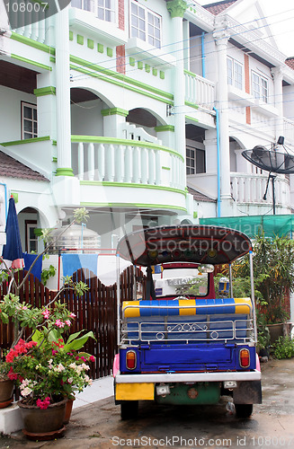 Image of Vehicle parked outside a house