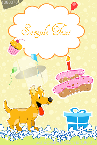 Image of puppy in birthday card