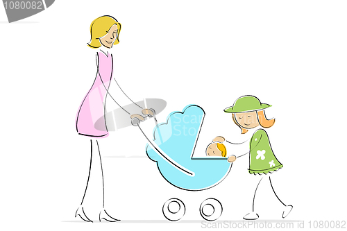 Image of mother and kids
