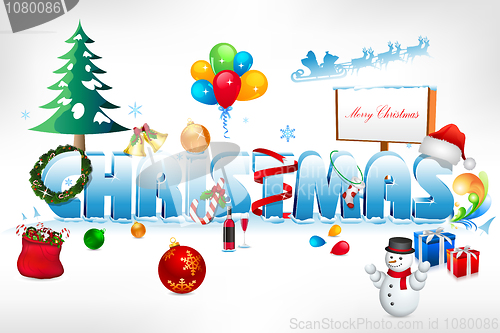 Image of christmas text on snowy background