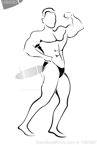 Image of muscle man sketch