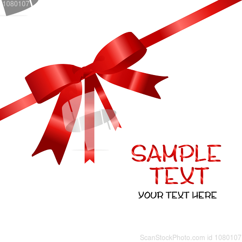 Image of red ribbon with sample text