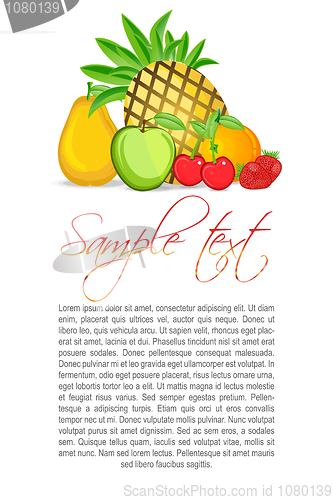 Image of fruity text template