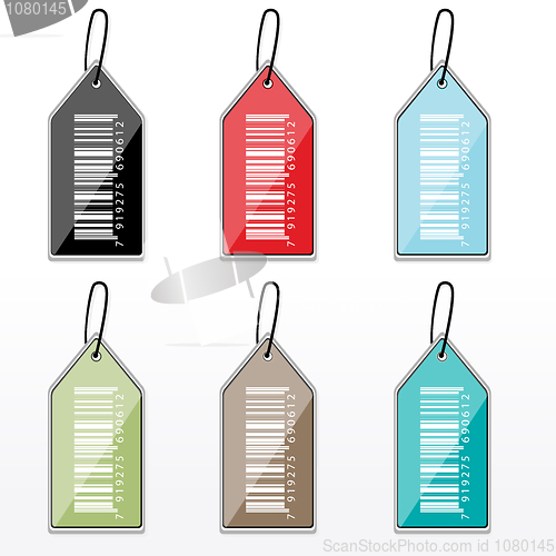 Image of multicolor barcode tags