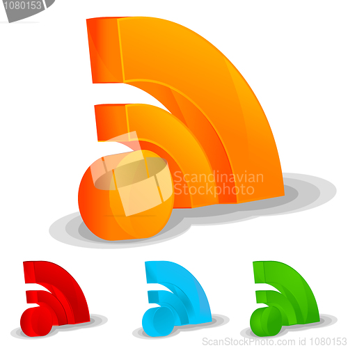 Image of rss feed icon set