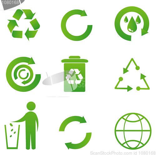 Image of set of recycle icon