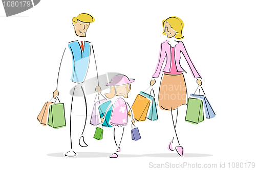 Image of family in shopping