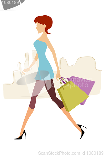 Image of lady with shopping bags