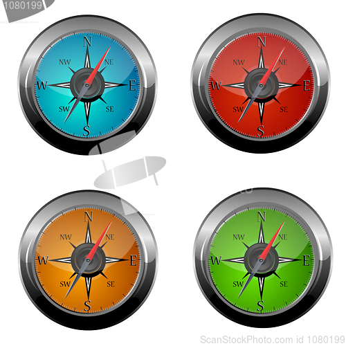 Image of set of compass icons