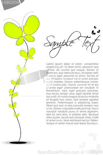 Image of abstract floral text template