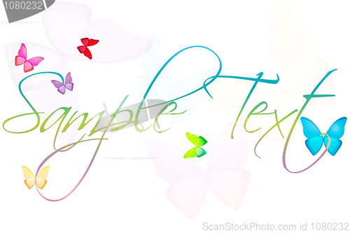Image of sample text with butterflies