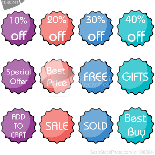 Image of set of discount icon