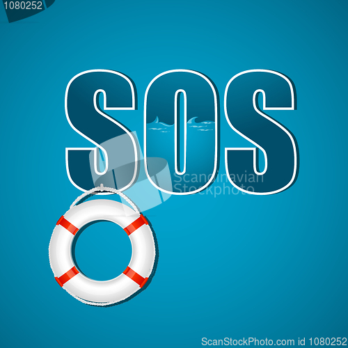 Image of sos text with lifebuoy