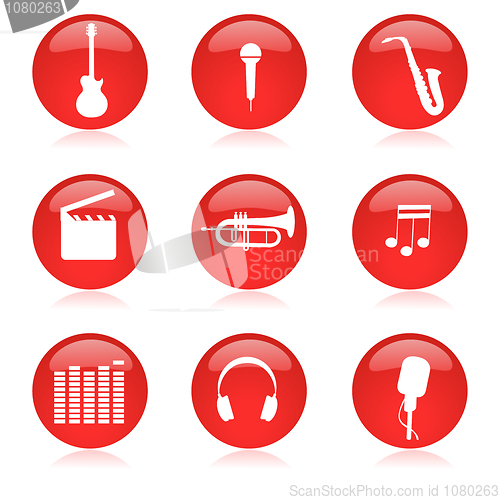 Image of music icon set